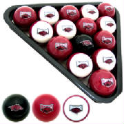 arkansas pool balls, razorbacks, razorbacks balls 