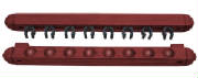 2 piece rack, mahogany wall rack, 8 cue holder 