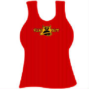 red billiard tank top, red pool tank top, runout