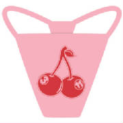 pink cherries thong, runout pink thong, thong     