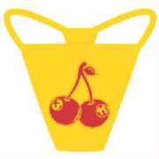 cherries thong, yellow thong, runout thong        