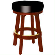 paded bar stool, mahogany, black vinyl, stool     