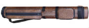 brown cue case, brown 2 cue case, 2 butts 3 cues, 