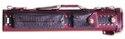 burgundy leather cue case, 2 cue 4 shaft cue case