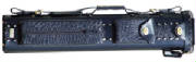 black leather case, 3 cue 5 shaft cue case, black 