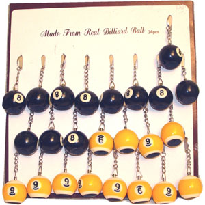 8 & 9-ball key chain scuffers, tip scuffers, cue  