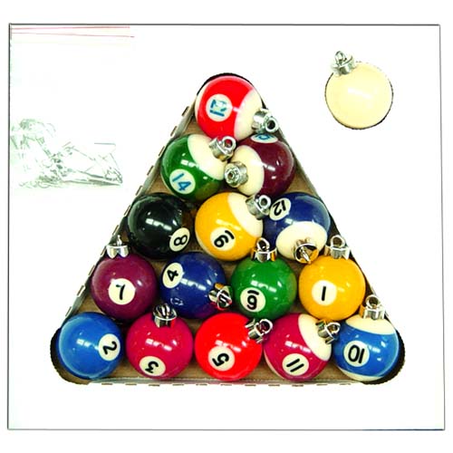 christmas pool ball ornaments, pool decorations 