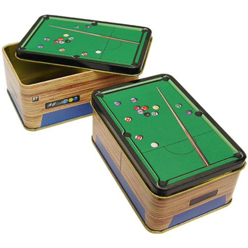 pool table tin, mini pool table, pool tin, 