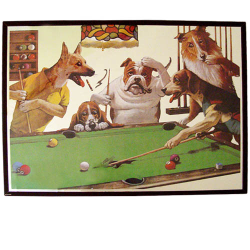 arthur sarnoff prints, pool playing dogs, pool dog