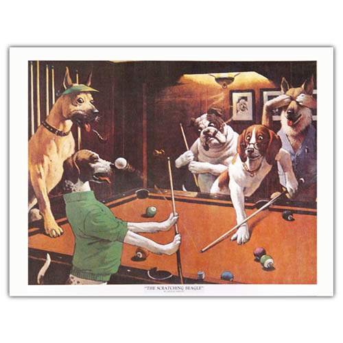 arthur sarnoff, scratching beagle print, pool 