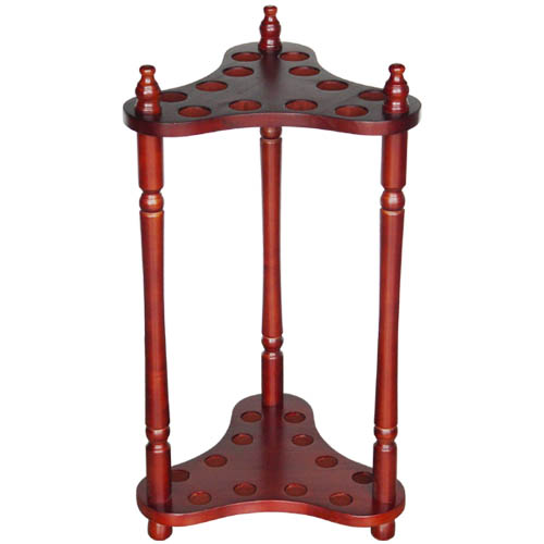 mahogany floor stand, cue holder, mahogany, cue 