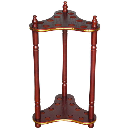 floor stand, cue holder, mahogany cue rack, cue   