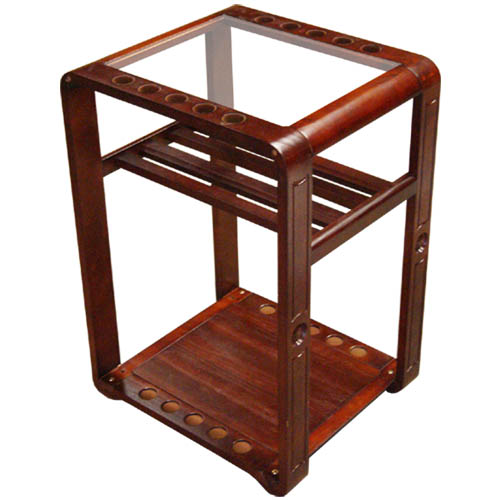 floor stand, mahogany rack, cue holder, cue rack  