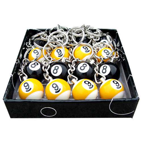 pool ball keychains, 9-ball, 8-ball, keychains    