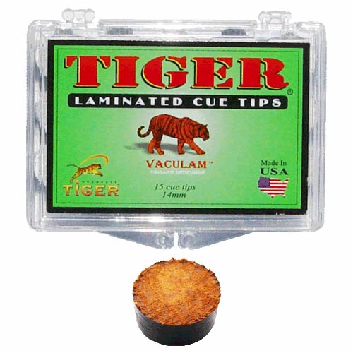 tiger, tiger cue tips, tiger laminated tips, tips 